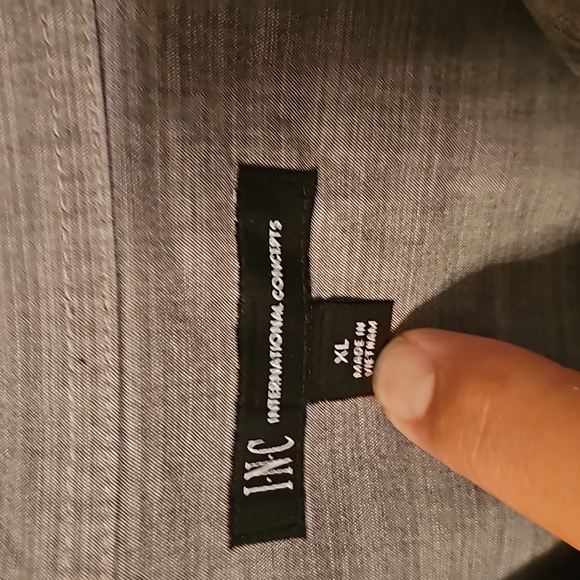 I. N. C. Concepts, short sleeved, gray to blue hombre, button down, shirt - Picture 2 of 4